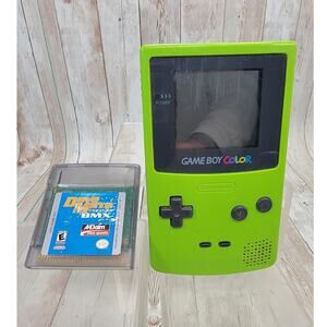 Game Boy Color Kiwi Lime Green Handheld System Tested & Working 1 Free Game